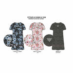 Load image into Gallery viewer, BULK BUY - Women's Polyester Printed Short Caftans with V-Yoke (3-Pack)