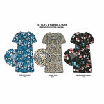 Load image into Gallery viewer, BULK BUY - Women's Polyester Printed Short Caftans with V-Yoke (6-Pack)