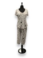 Load image into Gallery viewer, Women's Two Piece Peached Jersey V-Neck Capri Set with Chest Pocket & Cuffed Pants