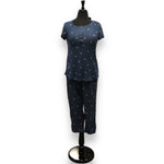 Load image into Gallery viewer, Women's Two Piece Hacci Sweater Knit Capri Set with Snap Placket