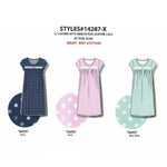 Load image into Gallery viewer, BULK BUY - Women's Cotton Jersey Knit Nightgowns with Lace & Bow (6-Pack or 3-Pack)