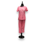 Load image into Gallery viewer, Women's Two Piece Cotton Capri Set with Screen Printed Top
