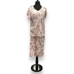 Load image into Gallery viewer, Women's Peached Jersey Capri Set with Lace Trim & Chest Pocket