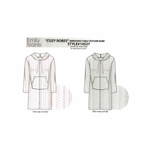 Load image into Gallery viewer, Women's Embossed Cable Texture Full Zip Hoodie Robe with Kangaroo Pockets