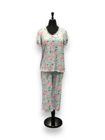 Load image into Gallery viewer, Women's Two Piece Peached Jersey Capri Set with Flutter Sleeves