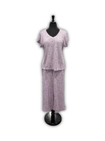 Load image into Gallery viewer, Women's Two Piece Hacci Sweater Knit Dolman Capri Set with Star Studs & Wide-Leg Pants