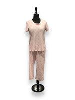 Load image into Gallery viewer, Women's Two Piece Poly Spandex Ribbed Capri Set with Picot & Merrow Edging