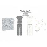 Load image into Gallery viewer, Women's Two Piece Poly Spandex Ribbed Capri Set with Picot & Merrow Edging
