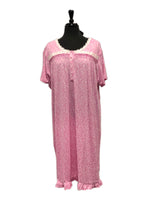 Load image into Gallery viewer, Women's Peached Jersey Knit Short Sleeved 40" Nightgown with Lace Trim