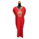 Load image into Gallery viewer, Women's Cotton Budget Friendly Everyday Hamsa Caftans