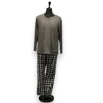 Load image into Gallery viewer, Men's Two Piece Pressed Micropolar Pajama Set with Long Sleeve T-Shirt (Gift Packaged)