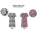 Load image into Gallery viewer, BULK BUY - Women's Polyester Printed Short Caftans with V-Yoke (6-Pack)