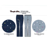 Load image into Gallery viewer, Women's Velour Long Bell Bottom Pants with Hearts