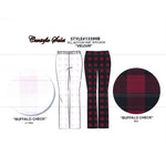 Load image into Gallery viewer, Women's Velour Long Bell Bottom Pants in Checker Print