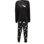 Load image into Gallery viewer, Women's Two Piece Pajama Set with Jersey Knit Top & Plush Flannel Pants