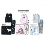 Load image into Gallery viewer, Women's Two Piece Pajama Set with Jersey Knit Top & Plush Flannel Pants