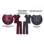 Load image into Gallery viewer, Women's Peached Knit Capri Set with Lace Insert, Satin Bow & Pendant