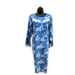 Load image into Gallery viewer, Women's Micropolar Printed Long Sleeve Gown with Lace Trim
