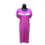 Load image into Gallery viewer, Women's Peached Jersey Short Sleeve Nightgowns with Lace Trim