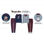 Load image into Gallery viewer, Women's Two Piece Peachy Knit Jogger Pajama Set with Plaid Long Pants