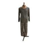 Load image into Gallery viewer, Men's Two Piece Pressed Micropolar Pajama Set with Long Sleeve T-Shirt (Gift Packaged)