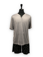 Load image into Gallery viewer, BULK BUY - Men's Two Piece Peached Knit Boxer Set with Solid T-Shirt (6-Pack)