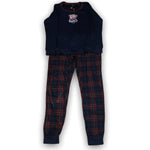 Load image into Gallery viewer, Women's Two Piece Peachy Knit Jogger Pajama Set with Plaid Long Pants