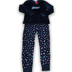 Load image into Gallery viewer, Women's Two Piece Plush Flannel Pajama Set with Solid Top & Printed Pants