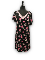 Load image into Gallery viewer, Women's Peached Jersey V-Neck Sleep Shirt with Lace Trim