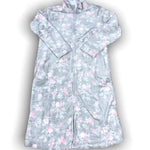 Load image into Gallery viewer, Women's Plush Flannel Zip-up Short Robe with Sherpa Trim