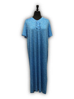 Load image into Gallery viewer, Women's Poly Spandex Long Nightgown with Frilled Sleeves and Button Placket

