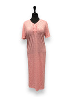 Load image into Gallery viewer, Women's Poly Spandex Long Nightgown with Frilled Sleeves and Button Placket
