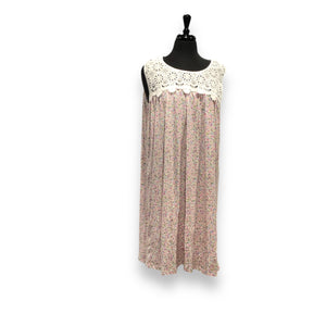 Women's Peached Jersey Knit Tank Gown with Lace