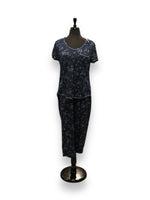 Load image into Gallery viewer, Women's Two Piece Peached Jersey V-Neck Capri Set with Chest Pocket &amp; Cuffed Pants
