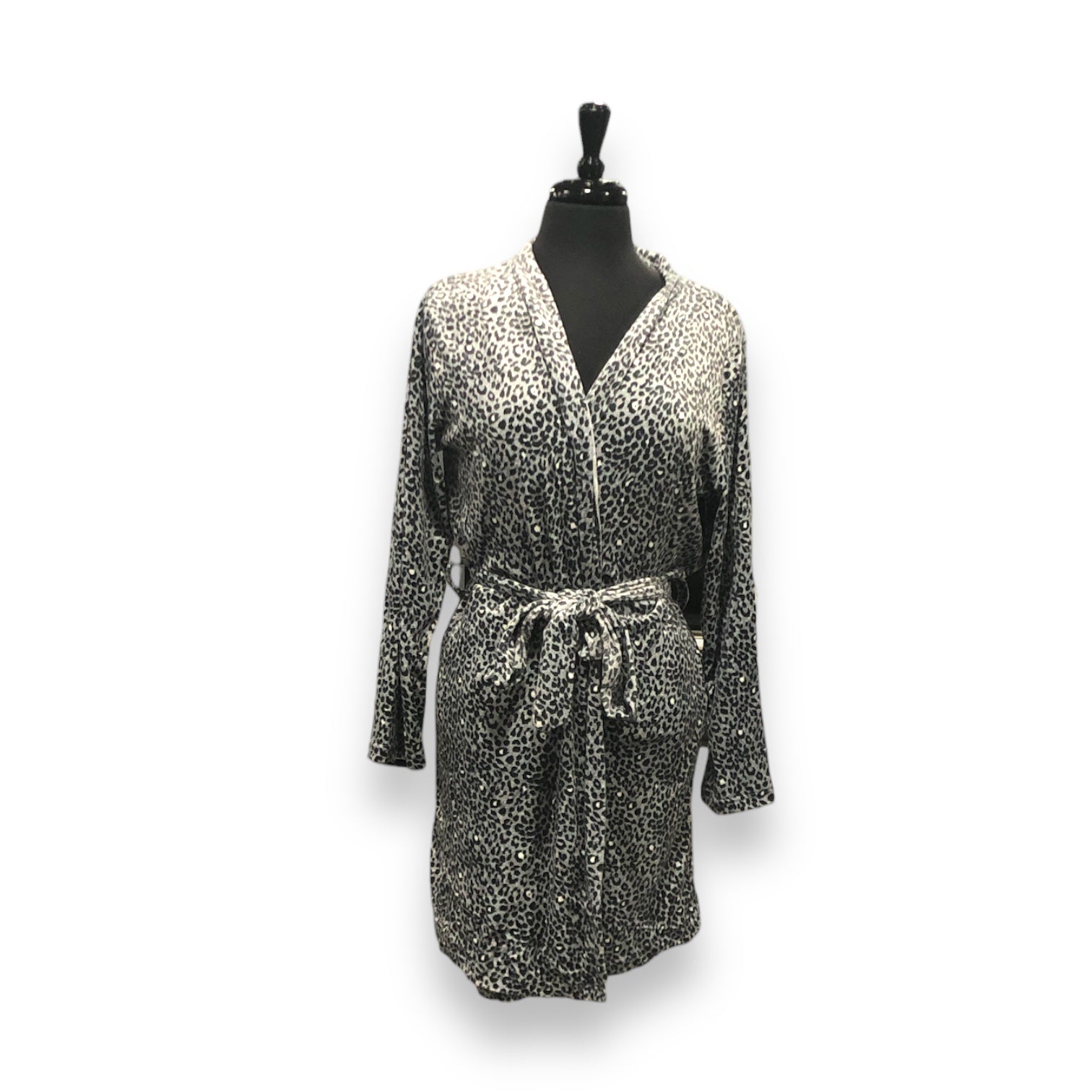 BULK BUY - Women's Velour Leopard Printed Robes with Belt (6-Pack)