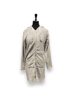 Load image into Gallery viewer, Women's Embossed Cable Texture Full Zip Hoodie Robe with Kangaroo Pockets
