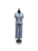 Load image into Gallery viewer, Women's Two Piece Peached Jersey Notched Collar Capri Set
