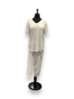 Load image into Gallery viewer, Women's Two Piece Peached Jersey Capri Set with V-Neck &amp; Cuffed Pants
