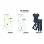 Load image into Gallery viewer, Women's Two Piece Peached Jersey Capri Set with V-Neck &amp; Cuffed Pants
