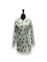 Load image into Gallery viewer, Women's Micropolar Sleep Shirt with 1/2 Placket &amp; Picot Edging
