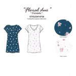 Load image into Gallery viewer, Women's Pointelle Knit V-Neck Sleepshirt with Picot Edging &amp; Satin Bow
