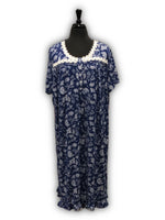 Load image into Gallery viewer, Women's Peached Jersey Knit Short Sleeved 40" Nightgown with Lace Trim
