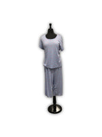 Load image into Gallery viewer, Women's Two Piece Yummy Rib Knit Capri Set with Ballerina Neck, Picot &amp; Merrow Edging
