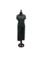 Load image into Gallery viewer, Women's Two Piece Yummy Rib Knit Capri Set with Ballerina Neck, Picot &amp; Merrow Edging
