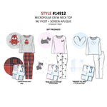 Load image into Gallery viewer, BULK BUY - Women's Two Piece Micropolar Crew Neck PJ Set with Picot &amp; Screen Aplique (6-Pack or 3-Pack)
