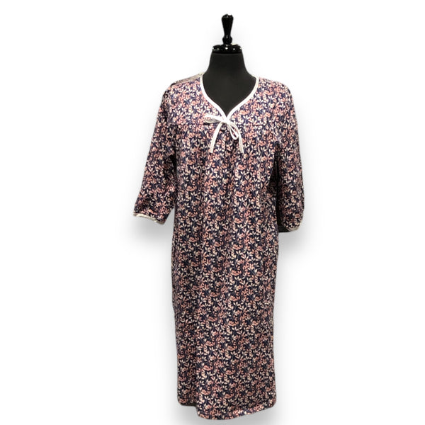 Silvert's Women's Open Back Adaptive 100% Cotton Flannel Hospital Gown With  Snaps - Washy Paisley Large - Walmart.com