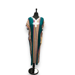 Women's Cotton Budget Friendly Everyday Multicolor & V-Pattern Caftans