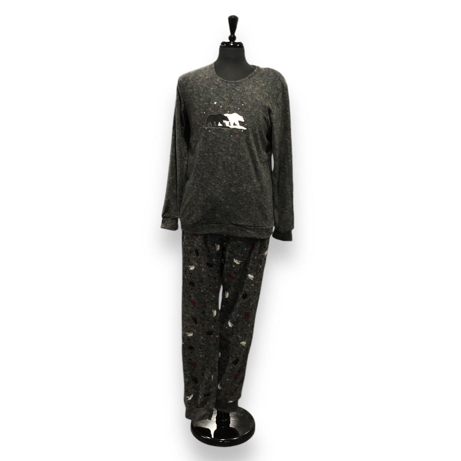 Men's Two Piece Long Sleeve Micropolar PJ Set with Jogger Pants