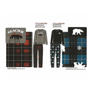 BULK BUY - Men's Microplar PJ Set with Open Leg Pants (GIFT PACKAGED) (6-Pack)
