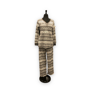 Women's Two Piece Hacci Sweater Knit Winter Holiday Pajama Sets